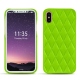 Coque cuir Apple iPhone X - Vert fluo - Couture