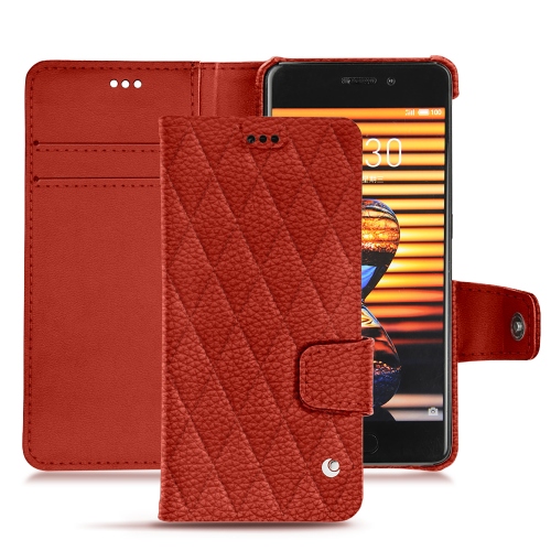 Meizu Pro 7 leather casePapaye - Couture ( Pantone #b54317 ) 