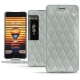 Custodia in pelle Meizu Pro 7 - Gris - Couture ( Nappa - Pantone W428C ) 