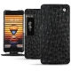 Housse cuir Meizu Pro 7 - Autruche nero