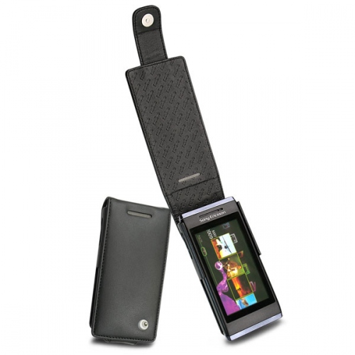 가죽 커버 Sony Ericsson Aino  - Noir ( Nappa - Black ) 