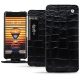Housse cuir Meizu Pro 7 Plus - Crocodile nero