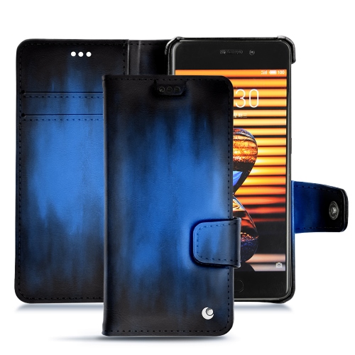Meizu Pro 7 Plus leather caseBleu Patine