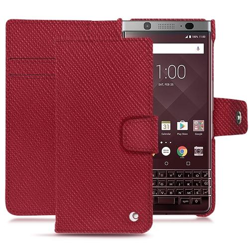 Custodia in pelle Blackberry Keyone Rouge passion ( Pantone #a6192e ) 