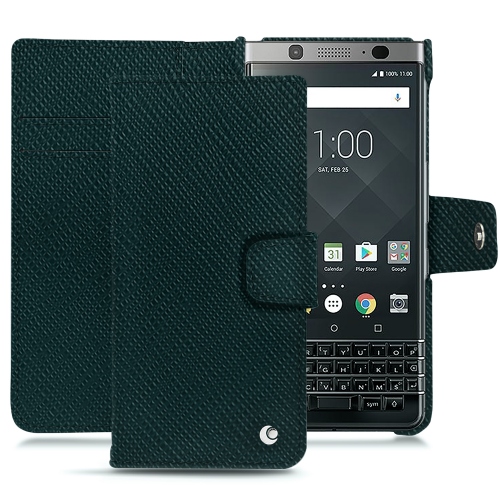 가죽 커버 Blackberry Keyone Vert séduisant ( Pantone #1d3c34 ) 