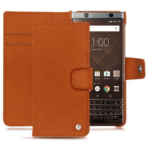Blackberry Keyone leather caseOrange vibrant ( Pantone #e36b39 ) 