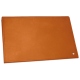 Schreibtischunterlage aus Leder mit Lasche - Mandarine vintage ( Pantone 165C ) 