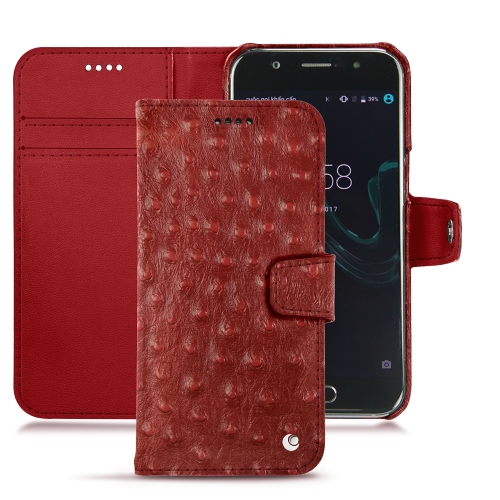 Wiko Wim leather caseAutruche ciliegia ( Pantone #a4343a ) 