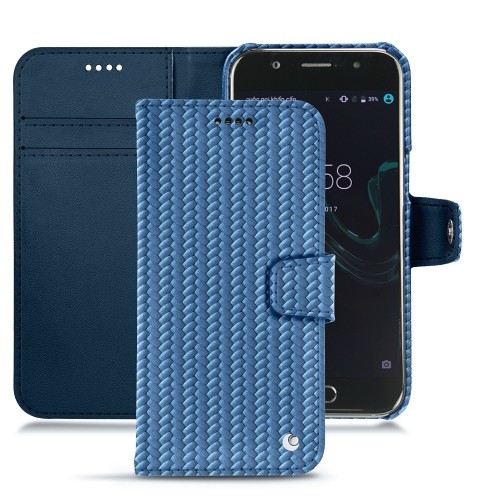 Protections (coques, housses, étuis) en cuir fabriquées main pour Wiko Wim Abaca ishia ( Pantone #395775 ) 