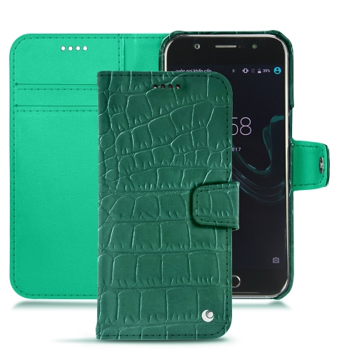 レザーケース Wiko WimCrocodile pino ( Pantone #173F35 ) 