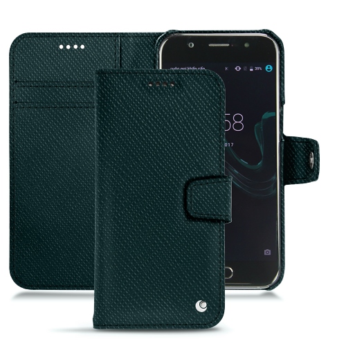 硬质真皮保护套 Wiko WimVert séduisant ( Pantone #1d3c34 ) 