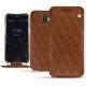 Wiko Wim leather case - Marron - Couture ( Nappa - Pantone 1615C ) 