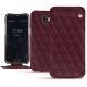 Wiko Wim leather case - Lie de vin - Couture ( Pantone 5115C ) 