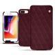 Custodia in pelle Apple iPhone 8 Plus - Lie de vin - Couture ( Pantone 5115C ) 