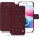 硬质真皮保护套 Apple iPhone 8 Plus - Lie de vin - Couture ( Pantone 5115C ) 