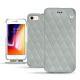Apple iPhone 8 leather case - Gris - Couture ( Nappa - Pantone W428C ) 
