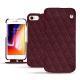 Housse cuir Apple iPhone 8 - Lie de vin - Couture ( Pantone 5115C ) 