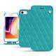 Custodia in pelle Apple iPhone 8 - Bleu fluo - Couture