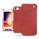 Apple iPhone 8 leather case - Cerise vintage ( Pantone 185C ) 