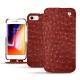 Apple iPhone 8 leather case - Autruche ciliegia