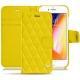 Housse cuir Apple iPhone 8 - Jaune fluo - Couture