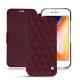 Housse cuir Apple iPhone 8 - Lie de vin - Couture ( Pantone 5115C ) 