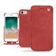 Housse cuir Apple iPhone 7 - Cerise vintage ( Pantone 185C ) 
