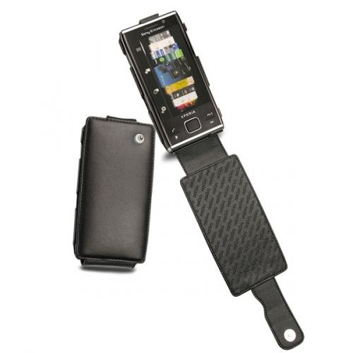 Housse cuir Sony Ericsson Xperia X2  - Noir ( Nappa - Black ) 