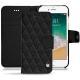 Apple iPhone 7 leather case - Ebène - Couture ( Sleek P C12 - Black ) 