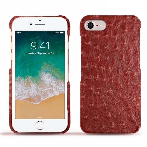Apple iPhone 7 leather caseAutruche ciliegia ( Pantone #a4343a ) 