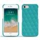Coque cuir Apple iPhone 7 - Bleu fluo - Couture