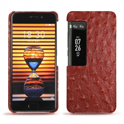 硬质真皮保护套 Meizu Pro 7Autruche ciliegia ( Pantone #a4343a ) 