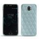 Wiko Wim leather cover - Bleu ciel - Couture ( Nappa - Pantone 277C ) 