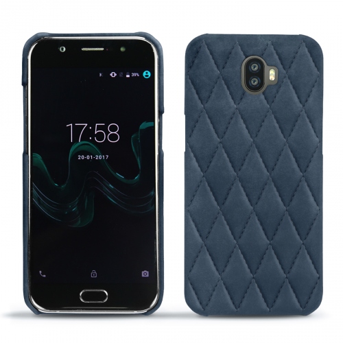 Funda de piel Wiko WimJean vintage - Couture ( Pantone #2f414f  ) 