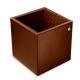 Leather pen pot - square - Marron ( Nappa - Pantone 1615C ) 