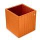 Leather pen pot - square - Abaca arancio