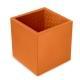Pot à stylos en cuir - carré - Orange PU