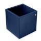 Leather pen pot - square - Bleu frisson