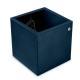 Leather pen pot - square - Blu mediterran