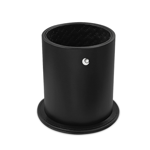 Leather pen pot - round
