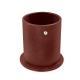 Leather pen pot - round - Passion vintage ( Glutton - Red ) 