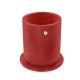 Leather pen pot - round - Cerise vintage ( Pantone 185C ) 
