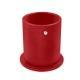 Leather pen pot - round - Rouge troupelenc