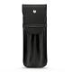 Etui cuir pour deux stylos - Noir ( Nappa - Black ) 