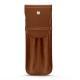Custodia cuoio per due penne - Marron ( Nappa - Pantone 1615C ) 
