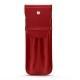 Etui cuir pour deux stylos - Rouge ( Nappa - Pantone 199C ) 