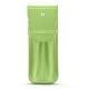 Etui cuir pour deux stylos - Vert olive ( Nappa - Pantone 578U ) 