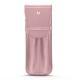 Leather case for 2 pens - Rose ( Nappa - Pantone 2365C ) 