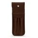 Leather case for 2 pens - Châtaigne ( Pantone 476C ) 