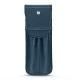 Custodia cuoio per due penne - Indigo ( Pantone 303U ) 